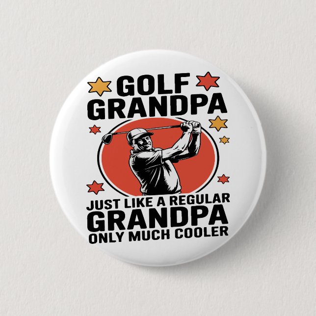 Golf Grandpa precis som en vanlig morfar Knapp (Framsida)