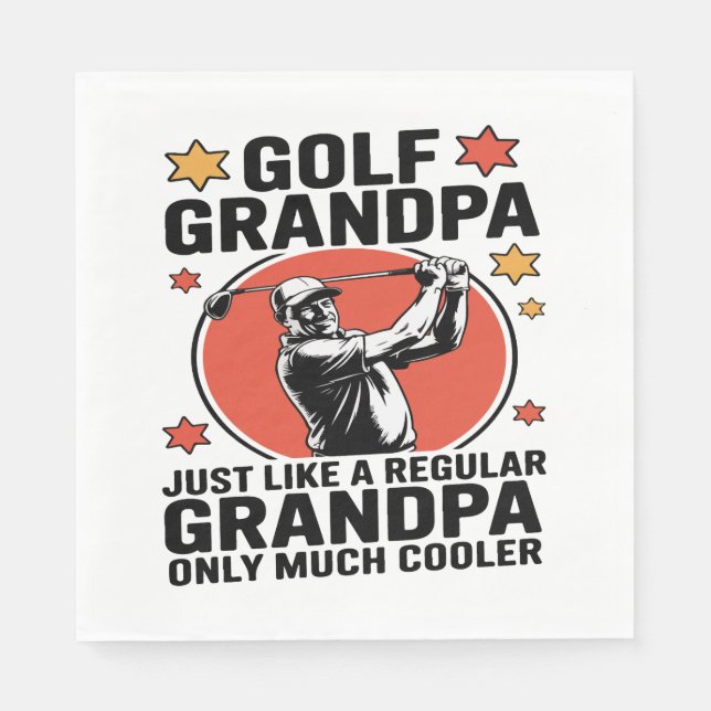 Golf Grandpa precis som en vanlig morfar Pappersservett (Framsidan)