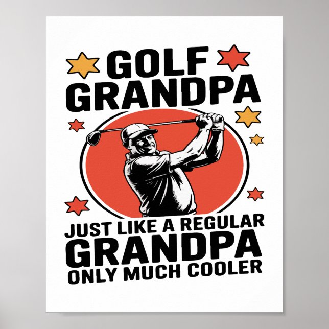 Golf Grandpa precis som en vanlig morfar Poster (Framsidan)