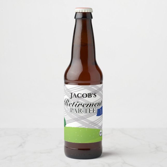 Golf, Grått Play Pension Party Ölflaska Etikett (Framsida)