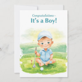 Golf Grattis Det är en pojke Kort | Baby Golfare