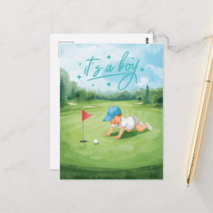 Golf Grattis Det är en Pojke Kort Baby Golfare