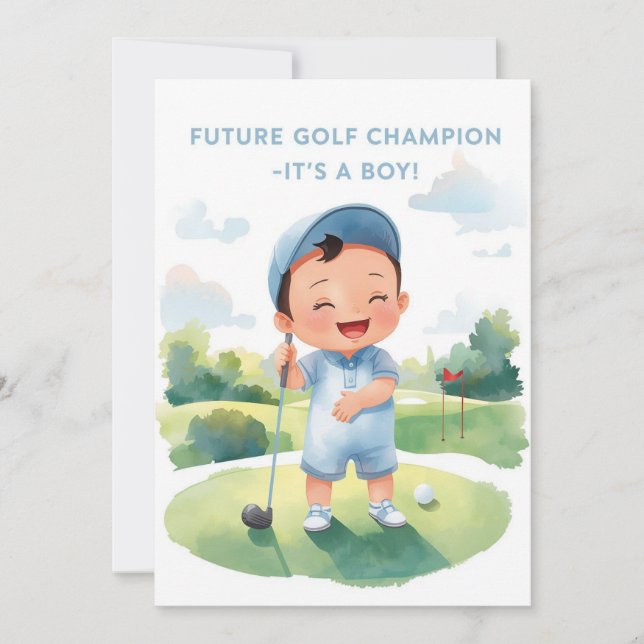 Golf Grattis Det är en pojke Kort | Baby Golfare (Framsida)