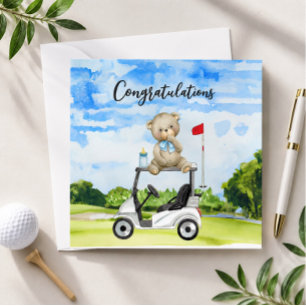 Golf Grattis för Baby Golfer Det är en Pojke Kort