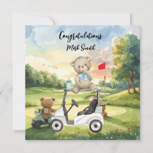 Golf Grattis för Baby Golfer Det är en pojke Kort