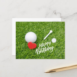 Golf Grattis på födelsedagen golf boll och T till  Vykort