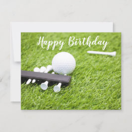 Golf grattis på födelsedagen med golf boll och T