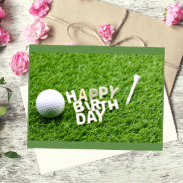 Golf Grattis på födelsedagen med golf boll och T Vykort