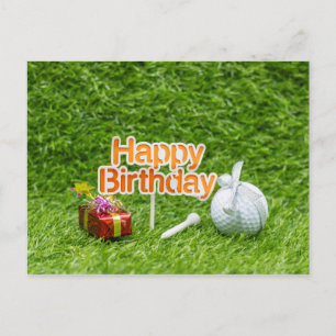 Golf Grattis på födelsedagen med golf boll T och g Vykort