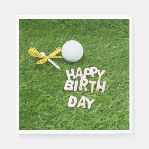 Golf Grattis på födelsedagen med menyfliksområd Pappersservett