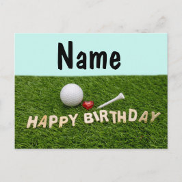 Golf grattis på födelsedagen till golfer med golf  vykort