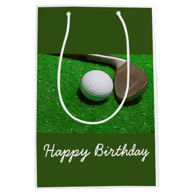 Golf Grattis på födelsedagen väska med golf boll p (Framsidan)