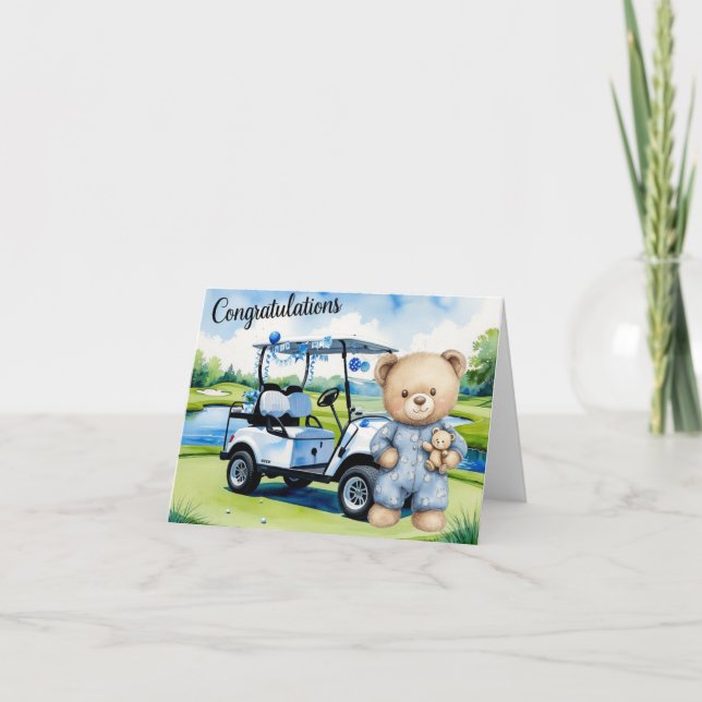 Golf Grattisar för Baby Golfer Det är Boy Kort (Framsida)