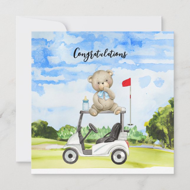 Golf-Grattisar för Baby Golfer Det är pojkkort Kort (Framsida)
