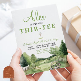 Golf Green Thir-Tee Vuxen Utomhus Födelsedag Inbjudningar