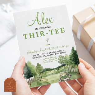 Golf Green Thir-Tee Vuxen Utomhus Födelsedag Inbjudningar