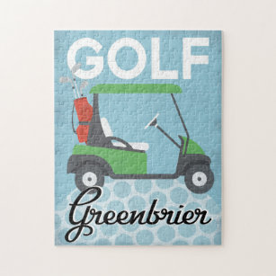 Golf Greenbrier Väster Virginia - Retro Vintage Tr Pussel