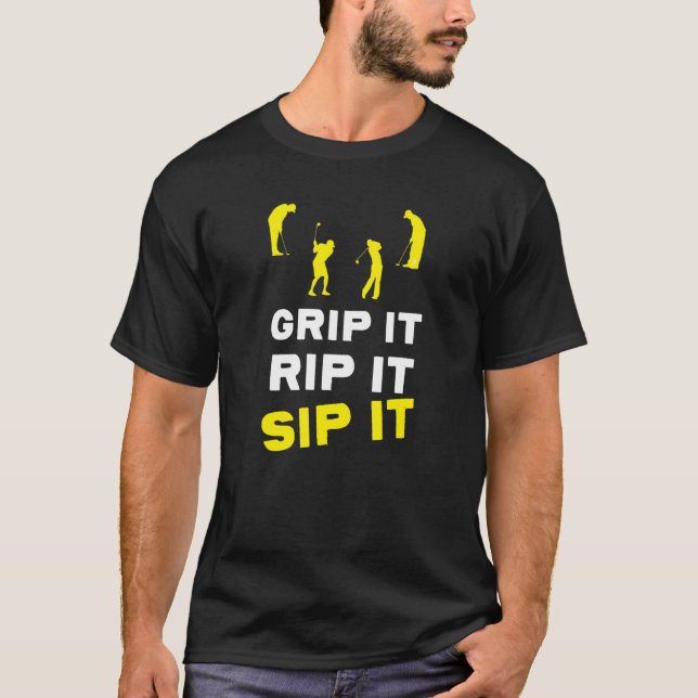Golf Grip det rippade det åt sidan T Shirt (Framsida)
