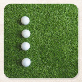 Golf grön gräs med golfbollar underlägg papper kvadrat