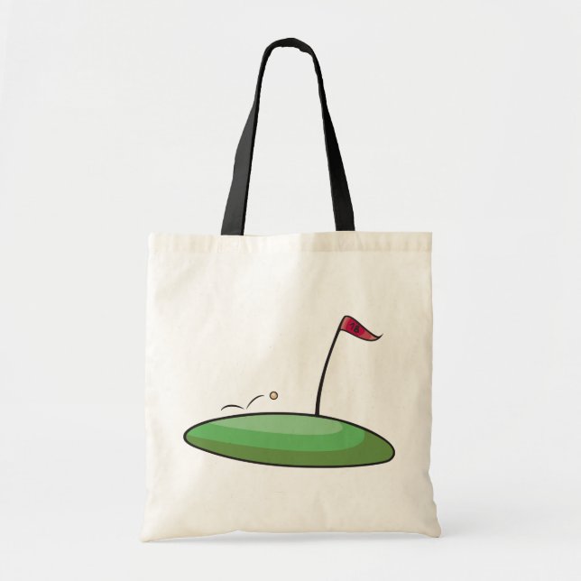 Golf Grön Putting Hål med Flagga 18 Tygkasse (Framsidan)