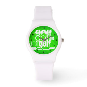 Golf; Gröna Stripes. för neon Armbandsur