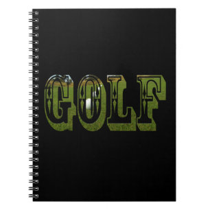 Golf Grönt Dimensional Ord med Bollar Anteckningsbok
