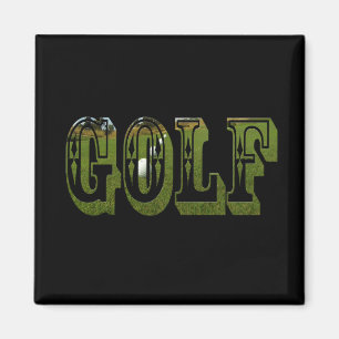 Golf Grönt Dimensional Ord med Bollar Magnet