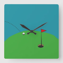 Golf-Grönt  Fyrkantig Klocka