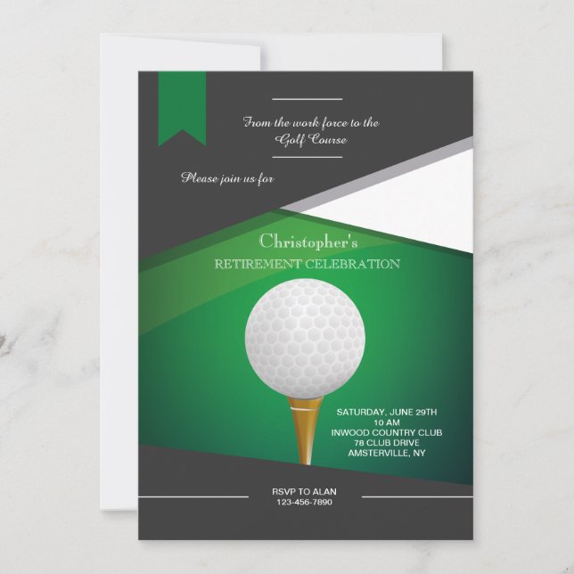 Golf Grönt-inbjudan Inbjudningar (Framsida)