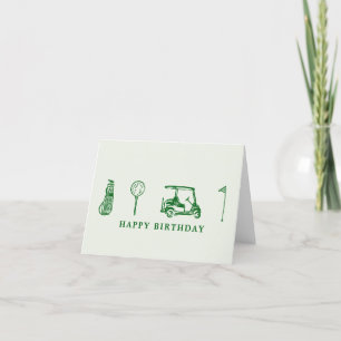 Golf grönt line teckning Birthday Card Tack Kort