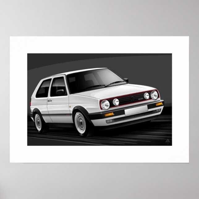 Golf GTI mk2 Poster illustration (Framsidan)