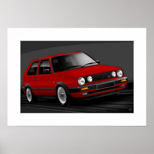 Golf GTI mk2 Poster illustration