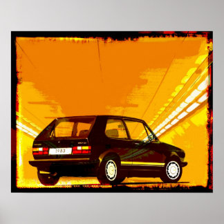 Golf GTi MkI-Orange Poster