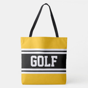 GOLF Gul Orange Svart Vit Racingränder Tygkasse