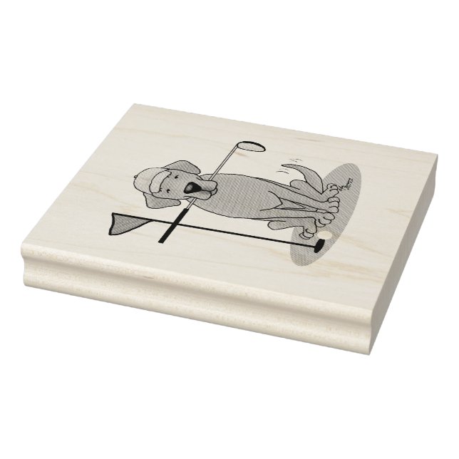 Golf Gult Labrador Retriever (åå 5) Hund - Cute Stämpel (Stämpel)