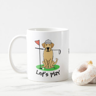 Golf Gult Labrador Retriever (år 3) Hund - Cute Kaffemugg