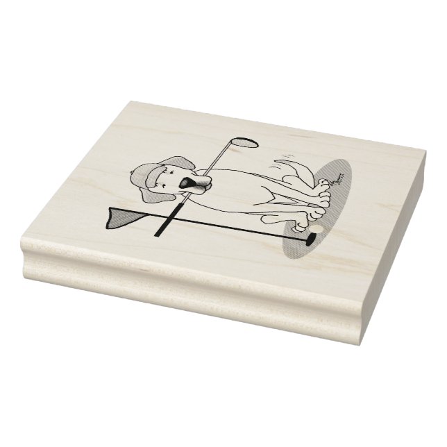 Golf Gult Labrador Retriever Hund - Cute Stämpel (Stämpel)