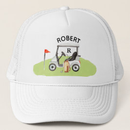 Golf Guy Cart Monogram Namn Keps