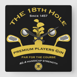 Golf Hål Funny Golfing-gåvor 18:e Fyrkantig Klocka