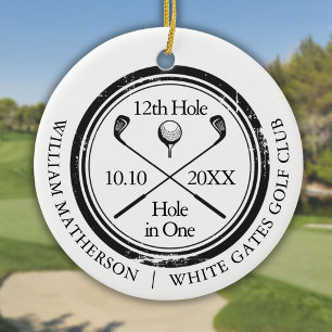 Golf Hål i en Retro-Personlig Julgransprydnad Keramik