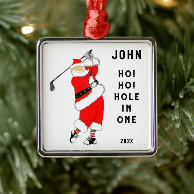 Golf hål-i-ett julgransprydnad metall (Träd)