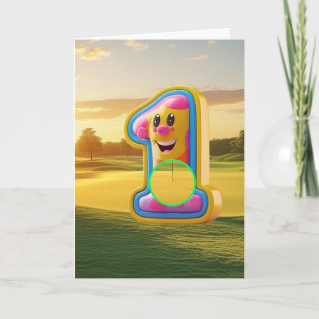 Golf. Hål-i-ett. Kort (Framsida)