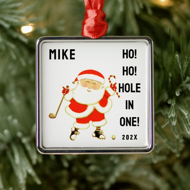 Golf hål-i-ett minne julgransprydnad metall (Träd)