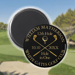 Golf Hål-i-ett Personlig Svart Och Guld Magnet
