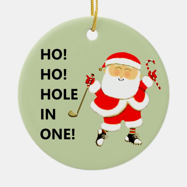 Golf hål-i-ett-samlarobjekt julgransprydnad keramik (Framsidan)