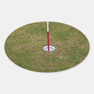 Golf hål ovalt klistermärke