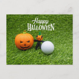 Golf Halloween-dagen med golfbollskumpaghost  Vykort