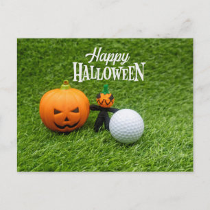 Golf Halloween-dagen med golfbollskumpaghost Vykort