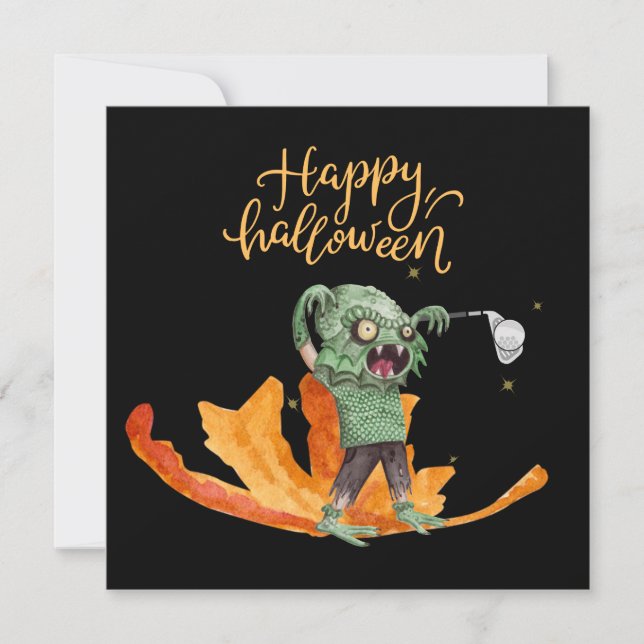 Golf Halloween Day for golfer Postcard Kort (Framsida)