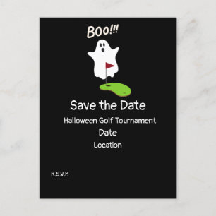 Golf Halloween Day med Ghost sparar datumet Vykort